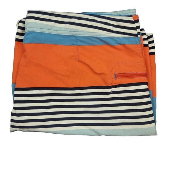 Patagonia Mens‎ 40 Wavefarer Striped Board Shorts Orange Blue Swim Style 86620 - Picture 12 of 12